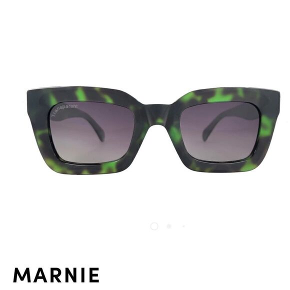 Anthropologie x Transparent Sunglasses Marnie Green Tie Dye Polarized NWT